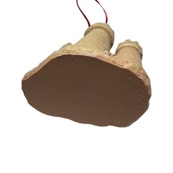 Sandcastle Seashore Themed Christmas Ornament With Red Ribbon - Picture 3 of 4